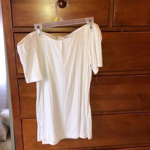 Off the shoulder white top